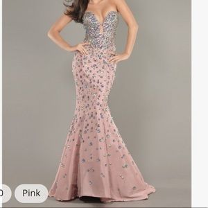 Jovani evening gown Pink dress with crystal rhinestones